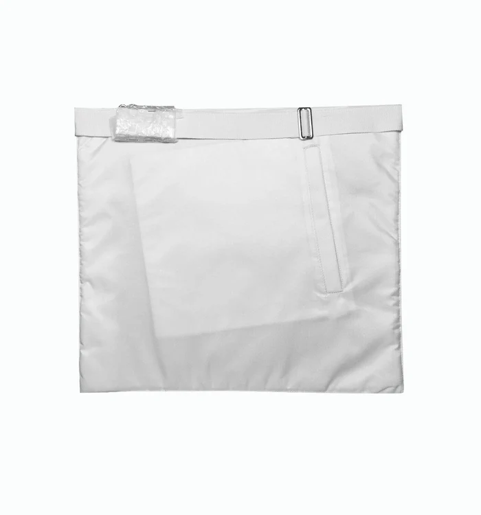 Master Mason Blue Lodge Apron – All White with Tassels & Cords