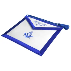 Master Mason Blue Lodge Apron - White With Blue Tassels