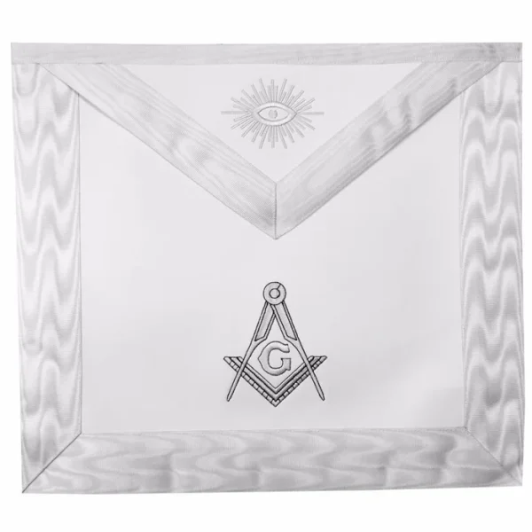 Master Mason Blue Lodge Apron - White Square & Compass G