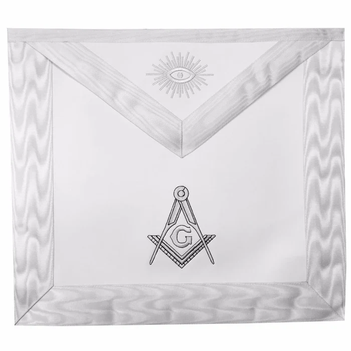 Master Mason Blue Lodge Apron – White Square & Compass G