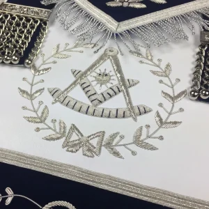 Past Master Blue Lodge Apron - Royal Navy Velvet Hand Embroidery