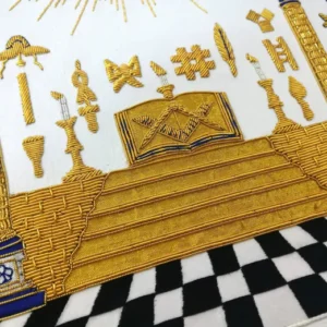 Master Mason Blue Lodge Apron - Hand Embroidered George Washington Masonic Apron