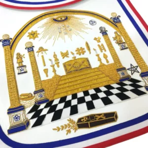Master Mason Blue Lodge Apron - Hand Embroidered George Washington Masonic Apron