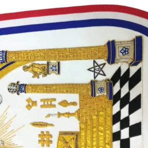 Master Mason Blue Lodge Apron - Hand Embroidered George Washington Masonic Apron