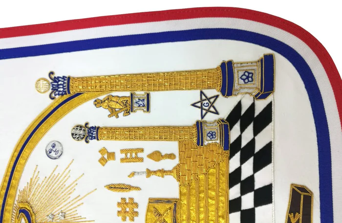 Master Mason Blue Lodge Apron – Hand Embroidered George Washington Masonic Apron