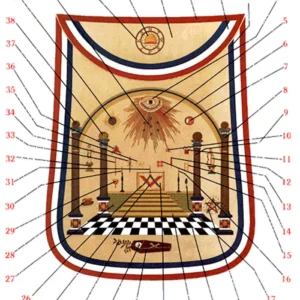 Master Mason Blue Lodge Apron - Hand Embroidered George Washington Masonic Apron