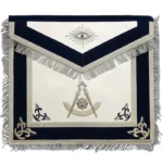 Masonic Past Master Blue Lodge Apron | Silver Bullion Hand Embroidered