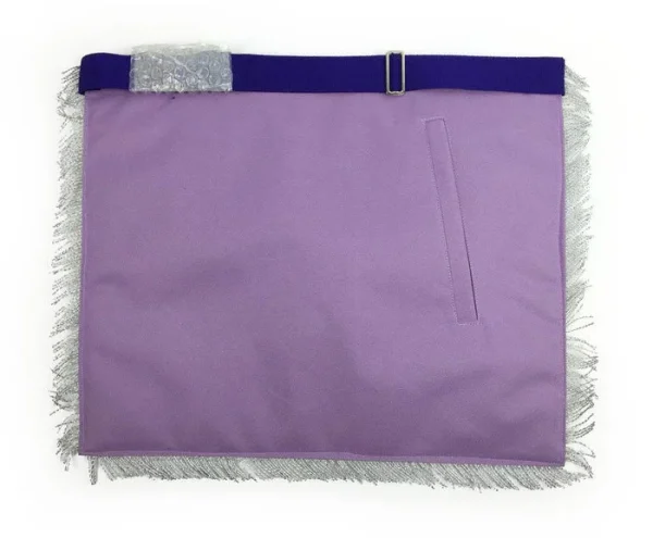 Past Master Blue Lodge Apron - White & Purple with Silver Embroidery