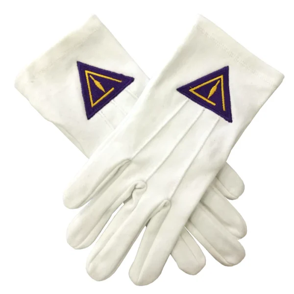 Council Gloves - White Cotton with Royal & Select Emblem