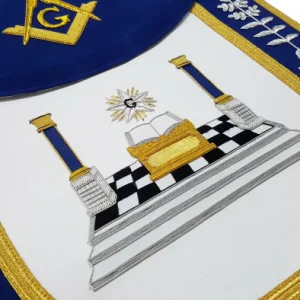 Master Mason Blue Lodge Apron - Altar, Sun, Moon & Pillars