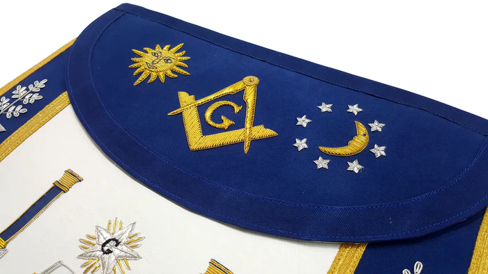 Master Mason Blue Lodge Apron – Altar, Sun, Moon & Pillars