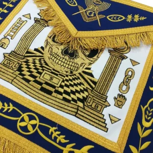 Master Mason Blue Lodge Apron - Gold Machine Embroidery