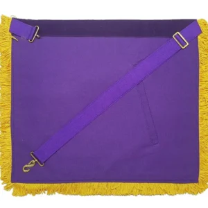 Past Master Blue Lodge Apron - Purple Velvet Gold Hand Embroidery