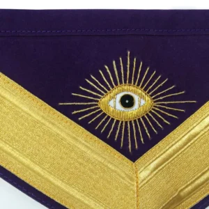 Past Master Blue Lodge Apron - Gold & Purple Hand Embroidery 6 Past Master Blue Lodge Apron - Gold & Purple Hand Embroidery