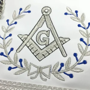 Master Mason Blue Lodge Apron - Royal Blue With Silver Fringe