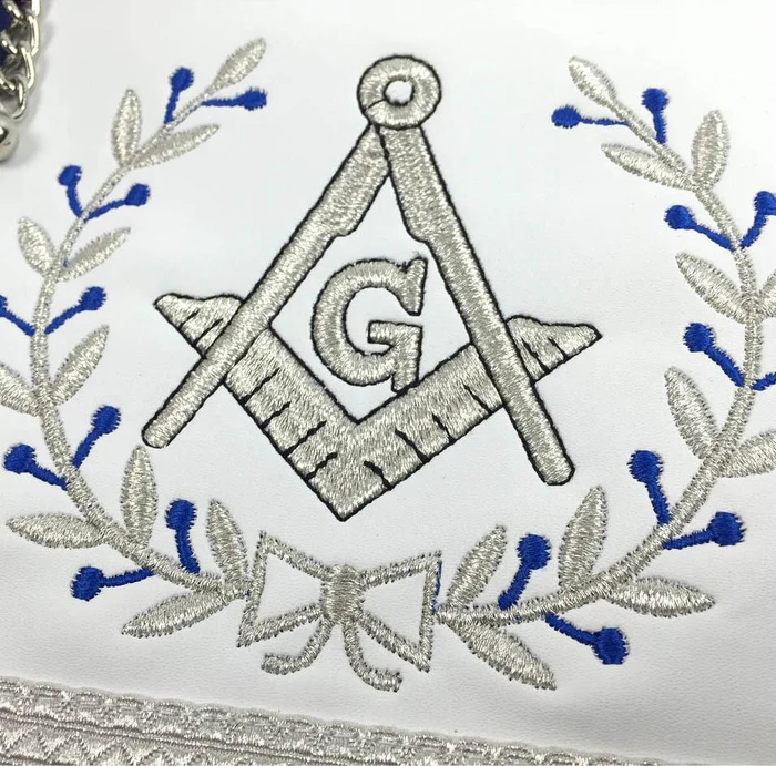 Master Mason Blue Lodge Apron – Royal Blue With Silver Fringe