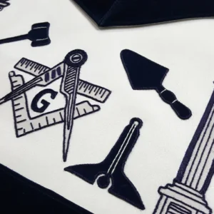 Blue Lodge Apron - Black Hand Embroidery