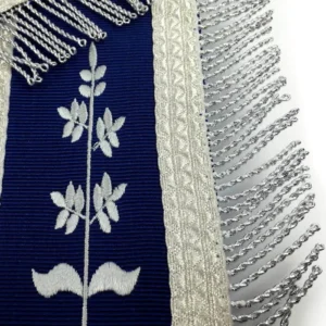 Master Mason Blue Lodge Apron - Royal Blue With Silver Fringe