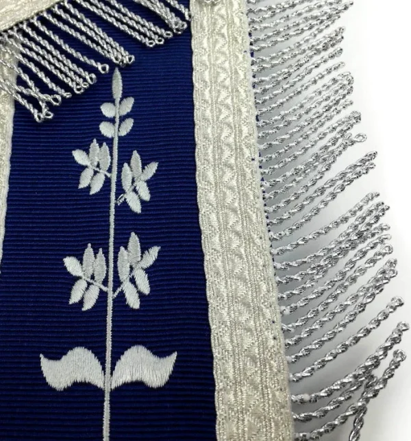 Master Mason Blue Lodge Apron - Royal Blue With Silver Fringe