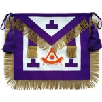 Past Master Masonic Apron Puerto Rico Hand Embroidered - Purple Fringe