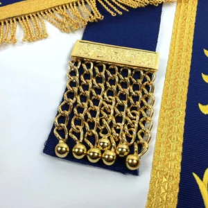 Master Mason Blue Lodge Apron - Navy Blue with Gold Fringe