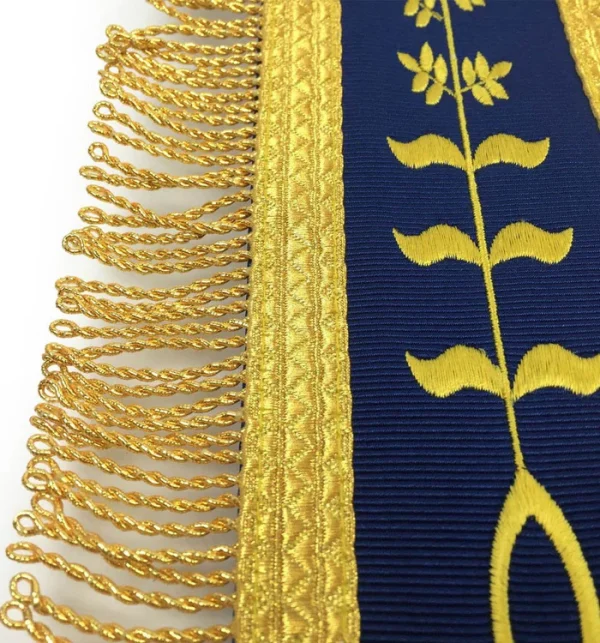 Master Mason Blue Lodge Apron - Navy Blue with Gold Fringe