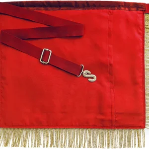 Past Master Blue Lodge Apron - Red Gold Machine Embroidery