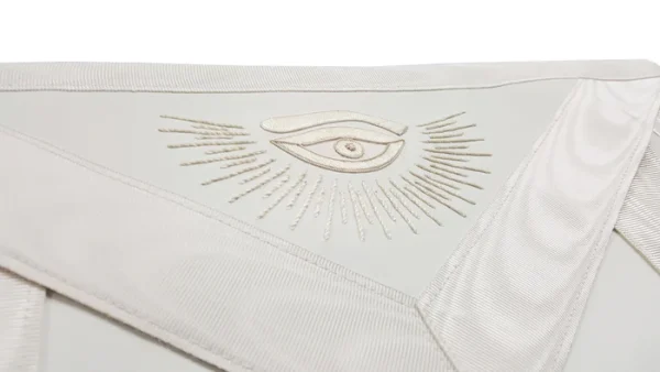 Master Mason Blue Lodge Apron - White Hand Embroidery