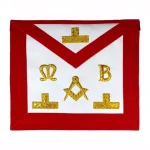 Masonic Regalia Hand Embroidered Master Mason Red Apron - Bullion Wire