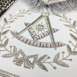 Past Master Blue Lodge Apron - Royal Purple Velvet Hand Embroidery