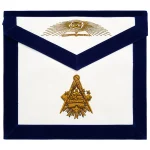 Master Mason Blue Lodge Lambskin Apron - Gold Hand Embroidery