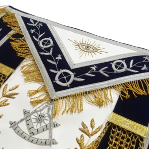 Past Master Blue Lodge Apron - Navy Blue with Wreath