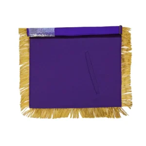 Master Mason Blue Lodge Apron - Purple Velvet with Gold Fringe Hand Embroidered
