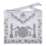 Master Mason Blue Lodge Apron Silver Bullion Pillars and Tools White