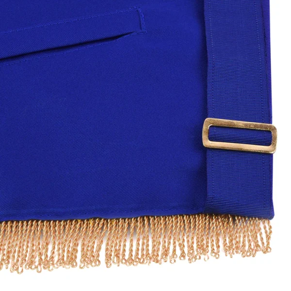 Past Master Blue Lodge Apron - Blue Ribbon with Hand Embroidery Bullion and Chain Tassels