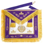 Grand Master Blue Lodge Apron - Purple Velvet Gold Fringe Royal Arch Emblem