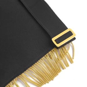 Past Master Blue Lodge California Regulation Apron - Black & Gold Hand Embroidery Bullion with Pillars