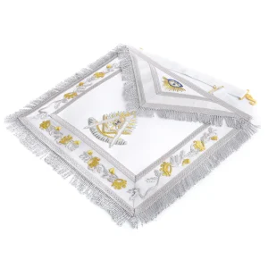 Past Master Blue Lodge California Regulation Apron - Embroidery Bullion with Rayon Fringe