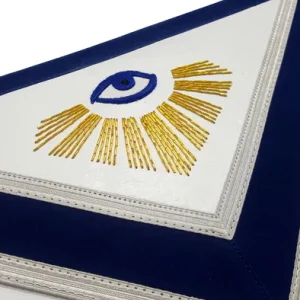 Master Mason Blue Lodge Apron - Sun, Moon & Pillars Hand Embroidery