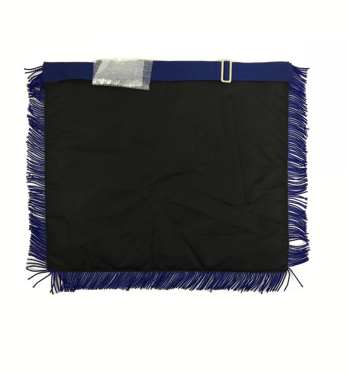 Master Mason Blue Lodge Apron – White & Navy Blue with Blue Fringe