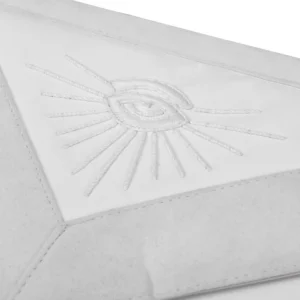 Grand Past Master Blue Lodge California Regulation Apron - White Velvet Hand Threaded Silk 11 Grand Past Master Blue Lodge California Regulation Apron - White Velvet Hand Threaded Silk - Image 4