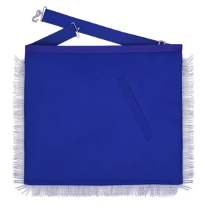 Past Master Blue Lodge California Regulation Apron - Hand Embroidery Gold Bullion with Silver Braid Fringe