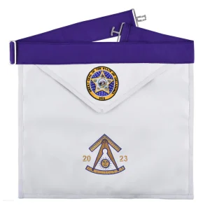 Past Master Blue Lodge California Regulation Apron - Great Seal of the State of Oklahoma