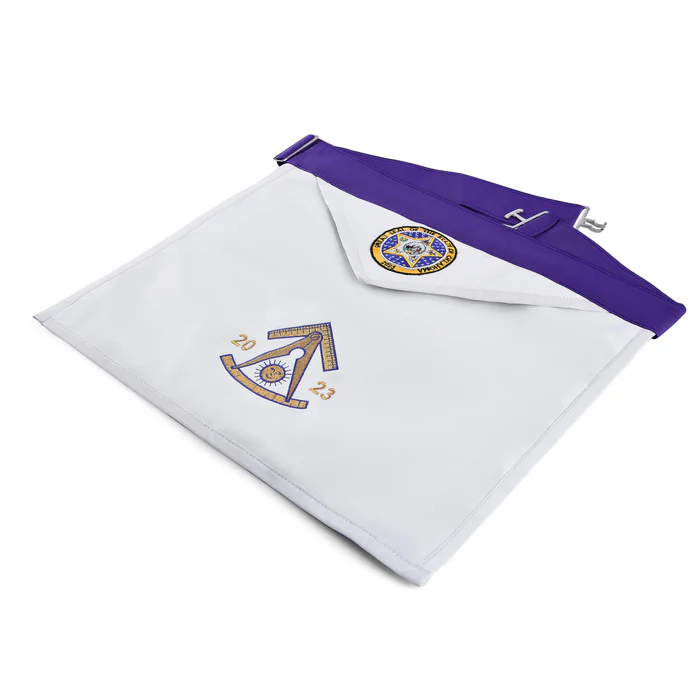 Past Master Blue Lodge California Regulation Apron – Great Seal of the State of Oklahoma