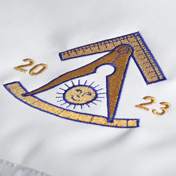 Past Master Blue Lodge California Regulation Apron - Great Seal of the State of Oklahoma