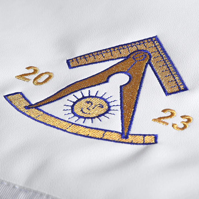 Past Master Blue Lodge California Regulation Apron – Great Seal of the State of Oklahoma