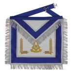 Past Master Blue Lodge Apron - Gold Bullion Silver Braid Fringe