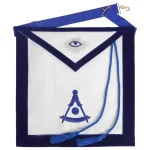 Blue Velvet Past Master Blue Lodge Apron - Hand Threaded Silk