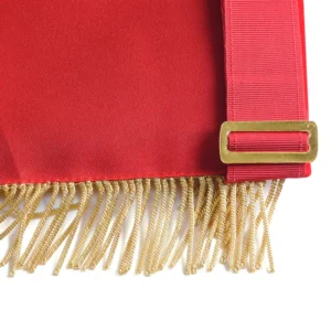 Past Master Blue Lodge California Regulation Apron - Red & Gold Bullion with Pillars