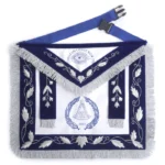 Grand Past Master Blue Lodge Apron | Blue Velvet Silver Fringe